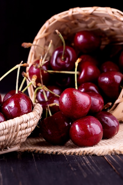 Fresh ripe cherries for background