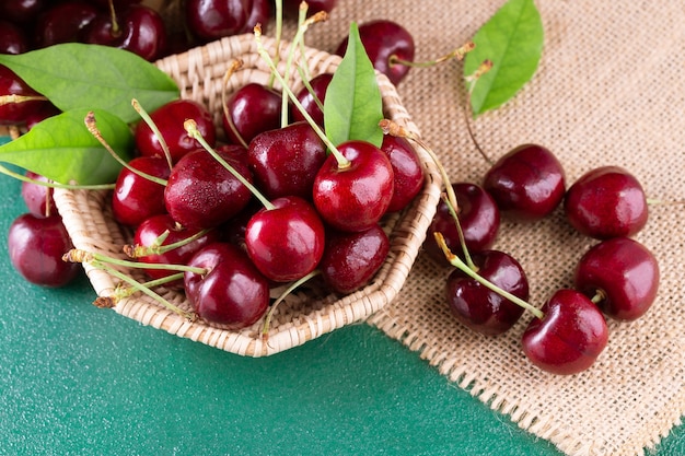 Fresh ripe cherries for background