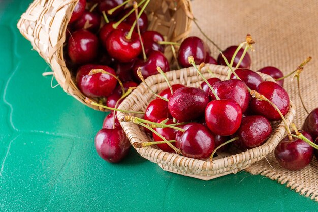 Fresh ripe cherries for background