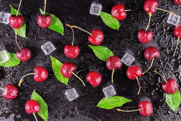 Fresh ripe cherries for background