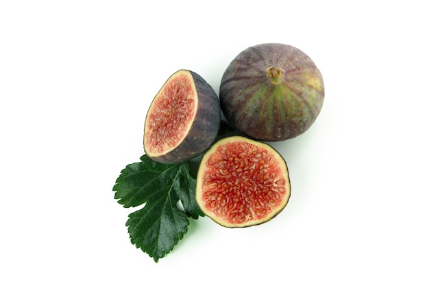 Fresh ripe fig isolated on white background