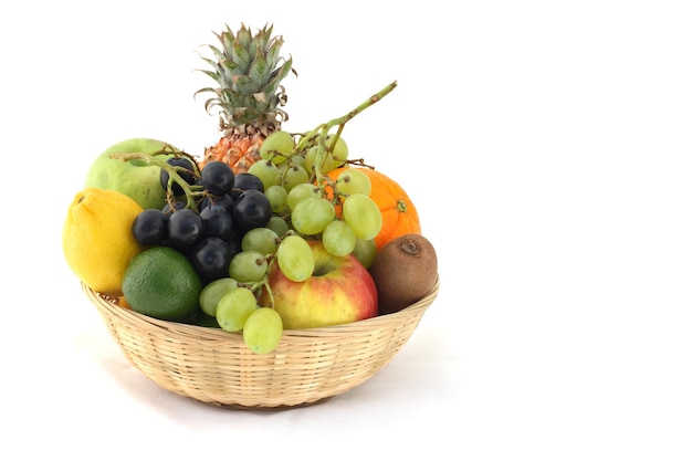 Fresh and ripe fruits in the basket