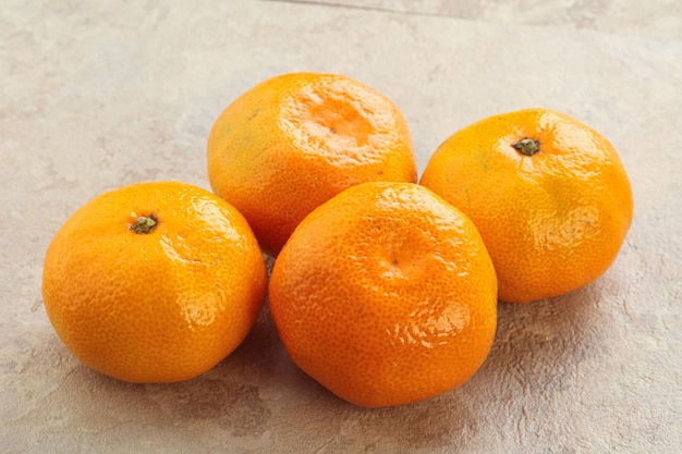 Fresh ripe juicy yellow mandarin