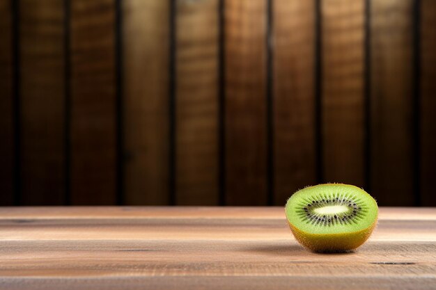 Photo fresh ripe kiwi on wooden desk close up