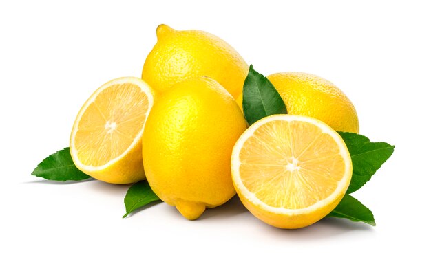 Fresh ripe lemons. Isolated