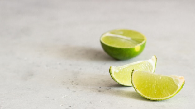 Fresh ripe lime. Copy space.