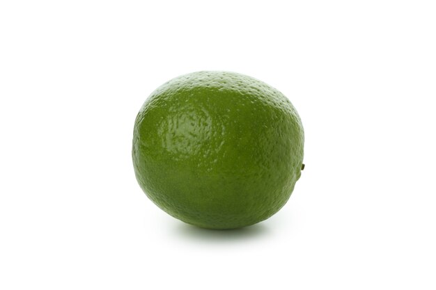 Fresh ripe lime isolated on white background