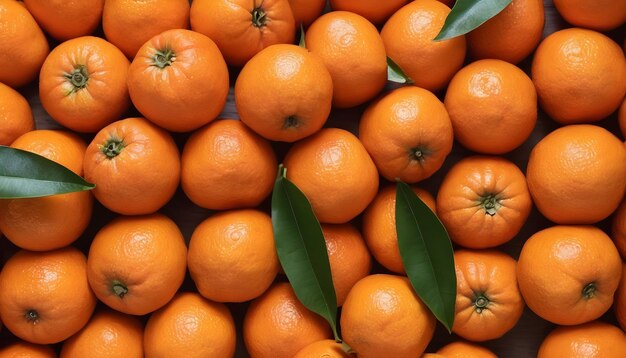 Fresh ripe mandarins on orange background with shadow