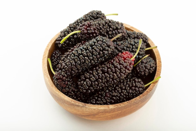 Fresh and ripe mulberries background