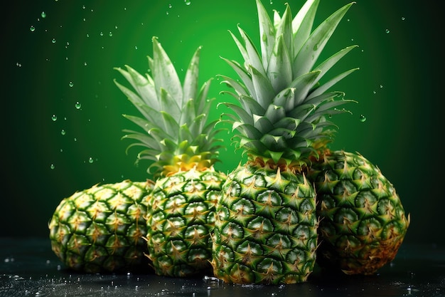 Fresh ripe pineapple exotic healthy bio fruit food gardening concept Generative Ai