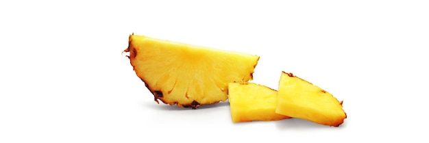 Fresh ripe pineapple fruit pineapple fruit slices isolated