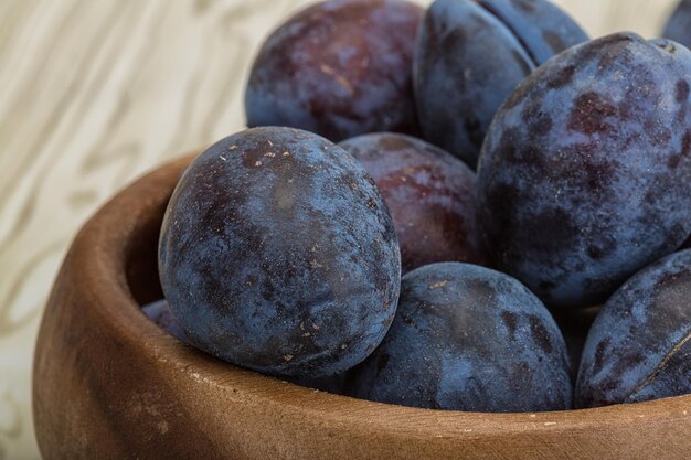 Fresh ripe prunes