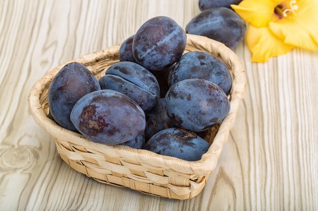 Fresh ripe prunes