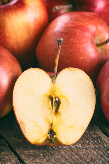 Fresh ripe red apples