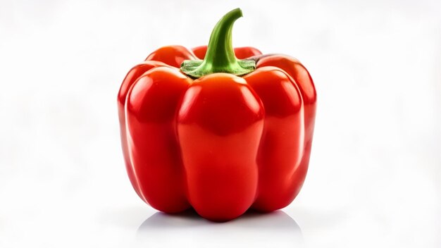 사진 fresh ripe red bell pepper with vibrant green stem