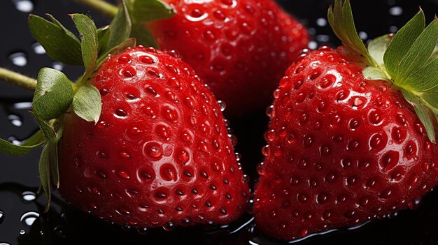 Photo fresh ripe red strawberries