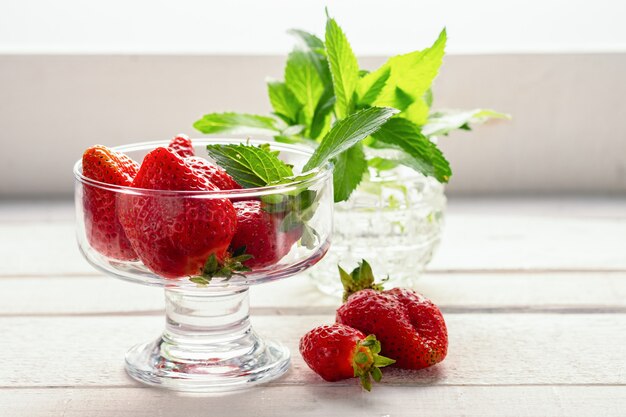 Fresh ripe red strawberries