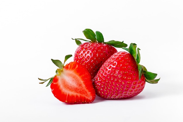 Fresh Ripe Strawberries Isolated