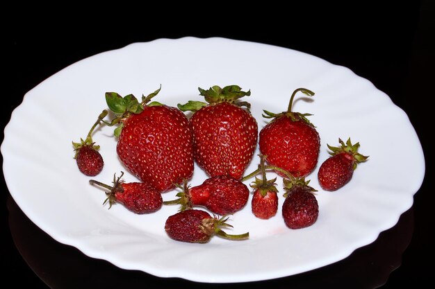 Fresh ripe strawberries on a white background. Still-life.