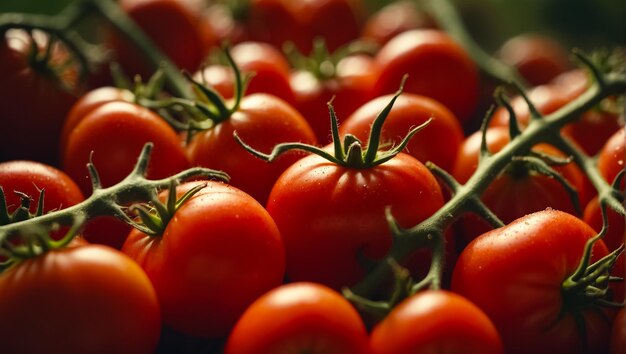 Photo fresh ripe tomato on the farm