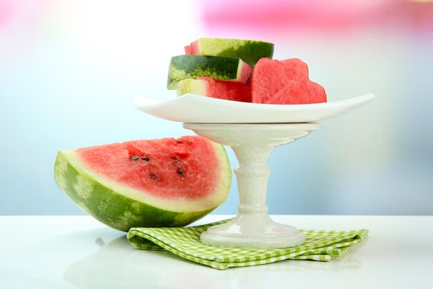 Fresh ripe watermelon on plate