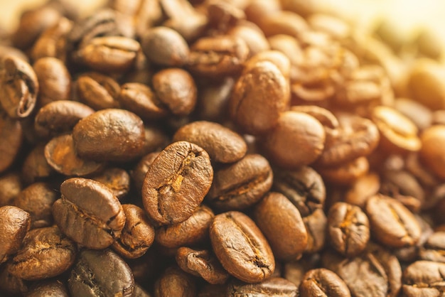 Fresh roasted coffee beans background