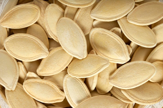 Fresh and roasted pumpkin seeds