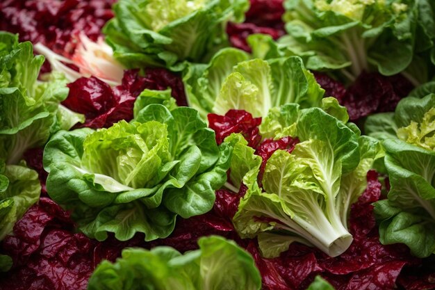 Fresh Romaine Lettuce lettuce on wooden background