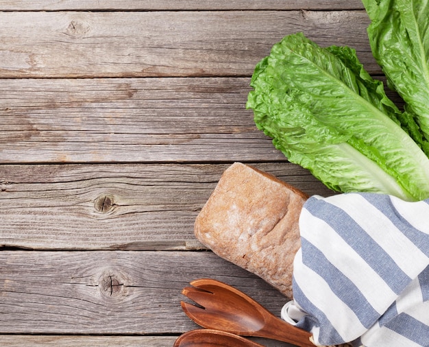 Fresh Romano Caesar salad cooking