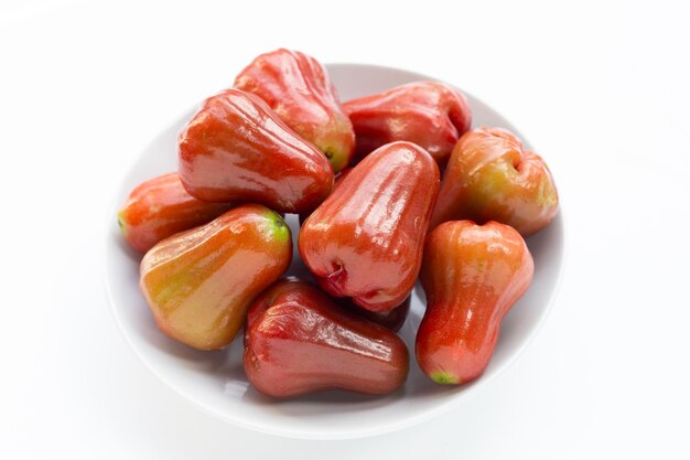 Fresh rose apple on white background