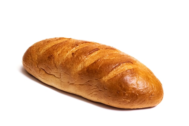 Fresh rosy loaf isolated on white background