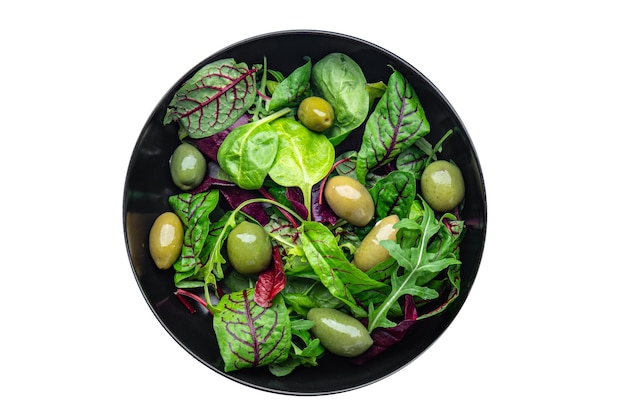 fresh salad olive green olives healthy meal food diet snack on the table copy space food background