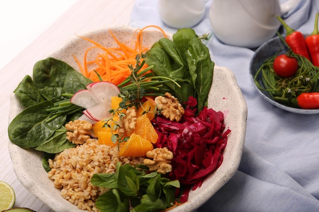 Fresh salad plate with mixed greens