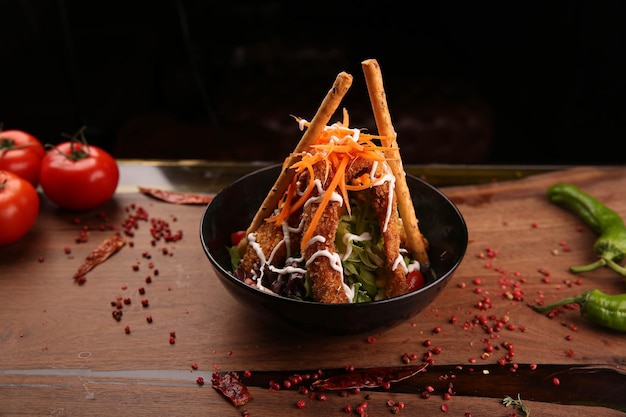 Fresh salad plate with mixed greens