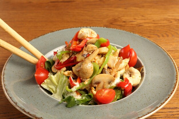 Fresh salad plate with mixed greens