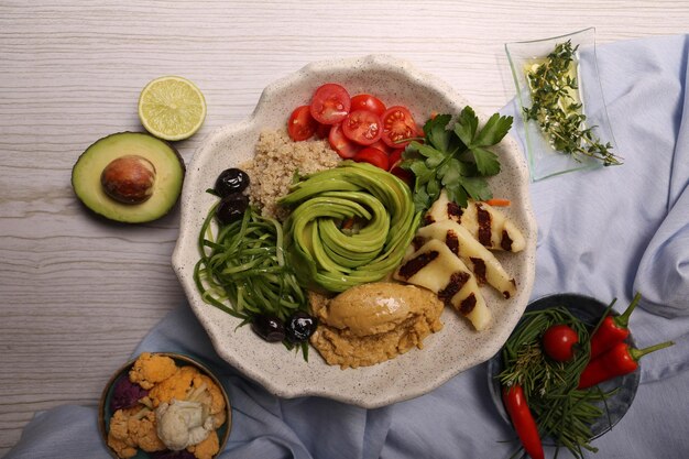 Fresh salad plate with mixed greens