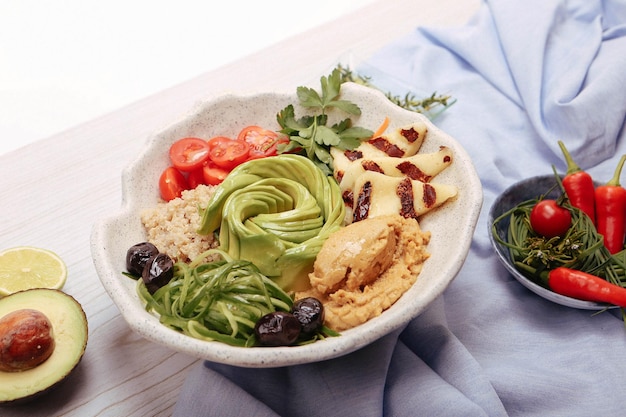 Fresh salad plate with mixed greens