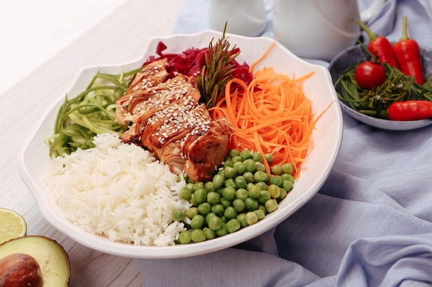 Fresh salad plate with mixed greens