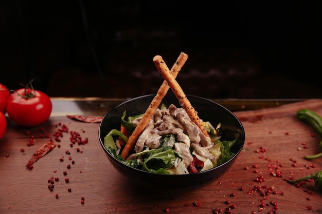 Fresh salad plate with mixed greens