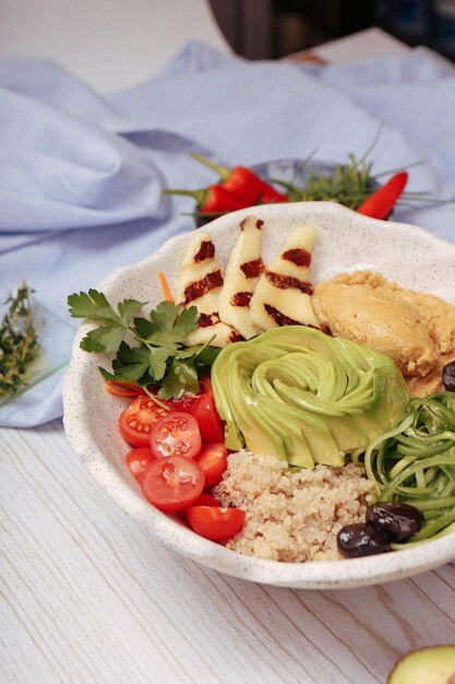 Fresh salad plate with mixed greens