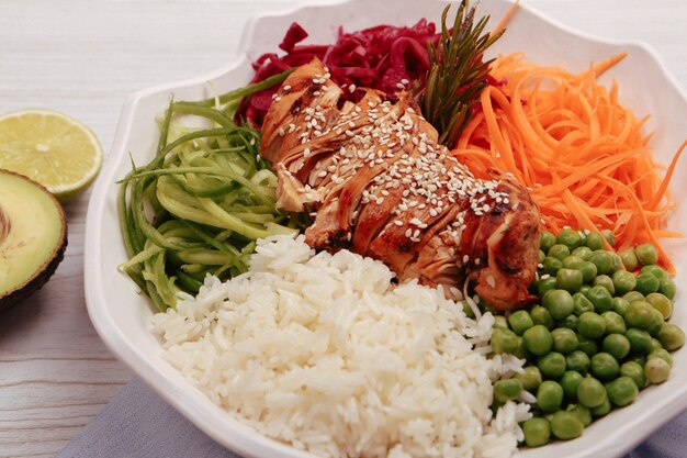 Fresh salad plate with mixed greens