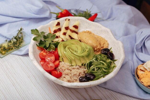 Fresh salad plate with mixed greens