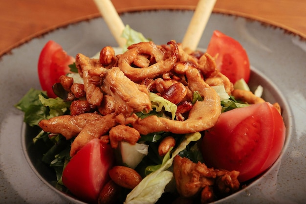 Fresh salad plate with mixed greens