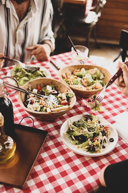 Fresh salad plate with mixed greens