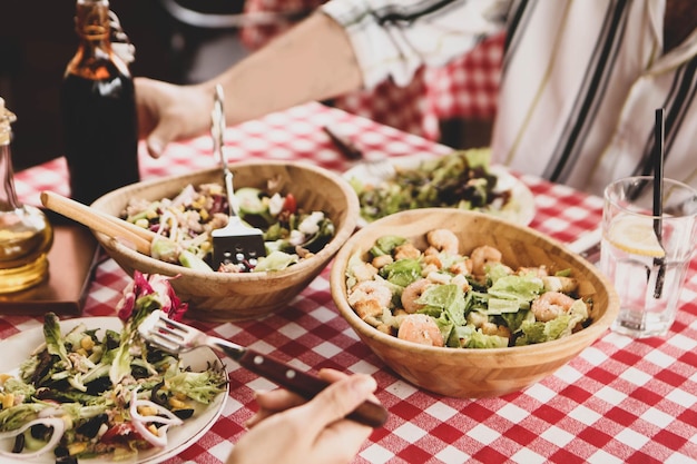 Fresh salad plate with mixed greens