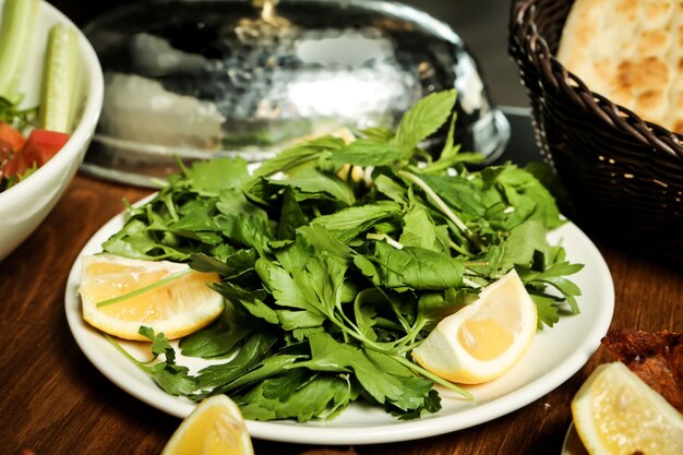 Fresh salad plate with mixed greens