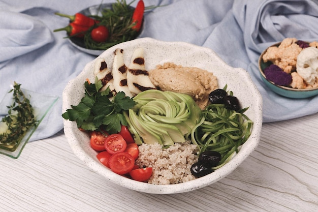 Fresh salad plate with mixed greens