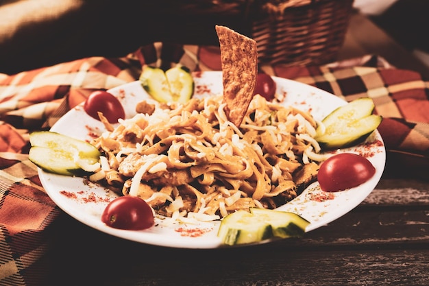 Fresh salad plate with mixed greens