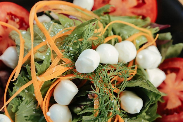 Fresh salad plate with mixed greens