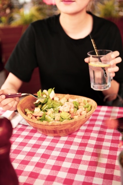 Fresh salad plate with mixed greens